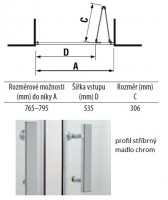 JIKA CUBITO PURE sprchové dveře skládací 800 mm, levé/pravé, sklo transparent   H2552410026681